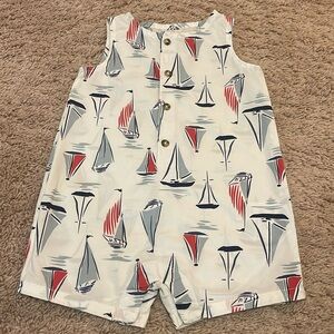 Baby Boys Sailboat Cotton Summer Romper size 12 months